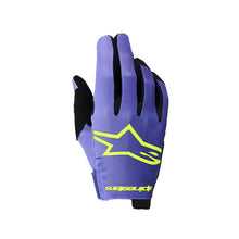 Load image into Gallery viewer, Alpinestars 2026 Radar Full Finger Motocross Gloves - Purple/Yellow Fluro - View 1 | Everest Motorcycles