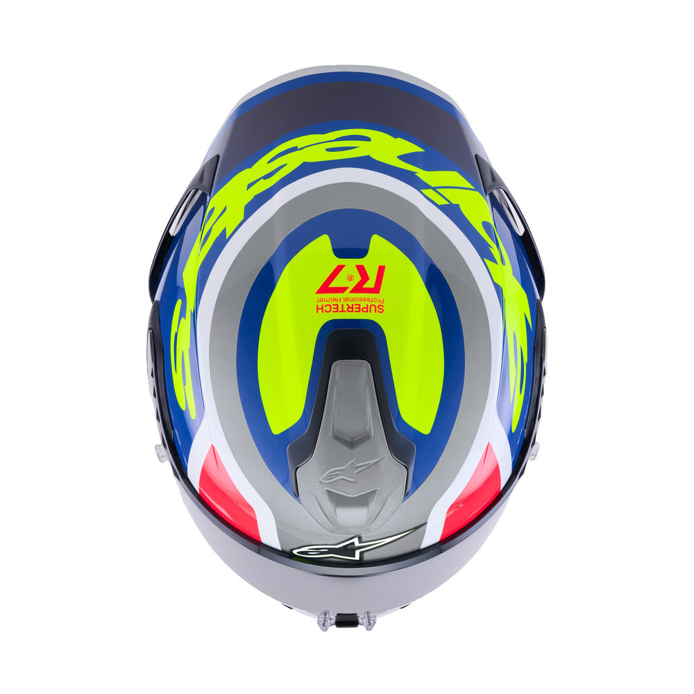 Alpinestars S-R7 Lumen ECE06/DOT Full Face Helmet - Silver/Black/Pink Fluro/Yellow Gloss