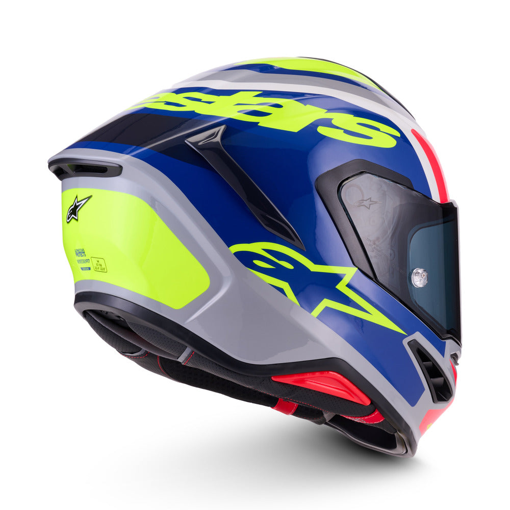 Alpinestars S-R7 Lumen ECE06/DOT Full Face Helmet - Silver/Black/Pink Fluro/Yellow Gloss