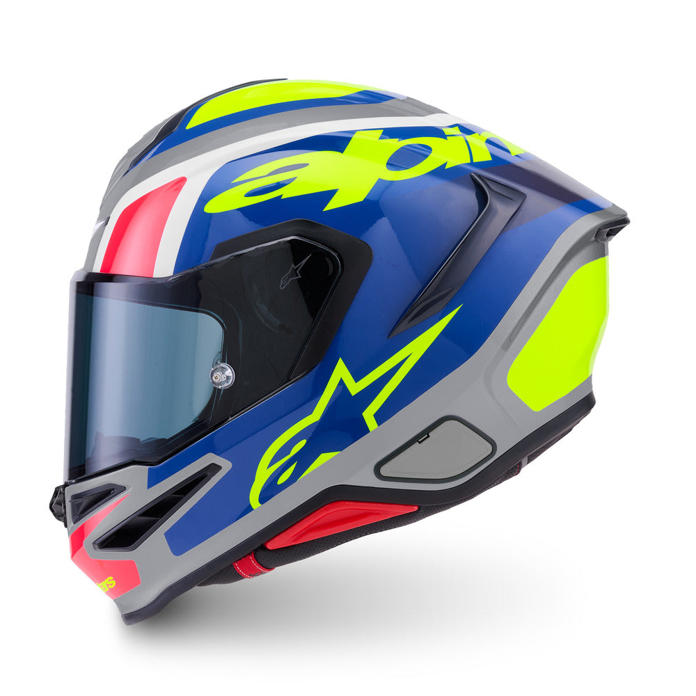 Alpinestars S-R7 Lumen ECE06/DOT Full Face Helmet - Silver/Black/Pink Fluro/Yellow Gloss