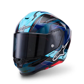 Alpinestars S-R7 Kinetis ECE06/DOT Full Face Helmet - Black/Blue Fluro/Pink/White Gloss