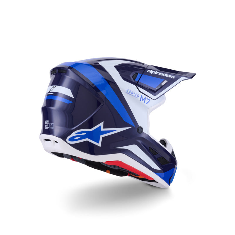 Alpinestars SM7 Rise ECE06 Helmet - Blue/White/Glossy - View 2 | Everest Motorcycles