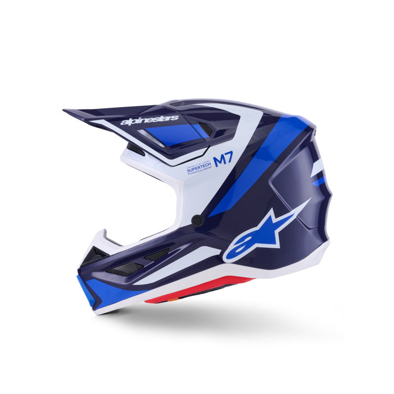 Alpinestars SM7 Rise ECE06 Helmet - Blue/White/Glossy - View 4 | Everest Motorcycles