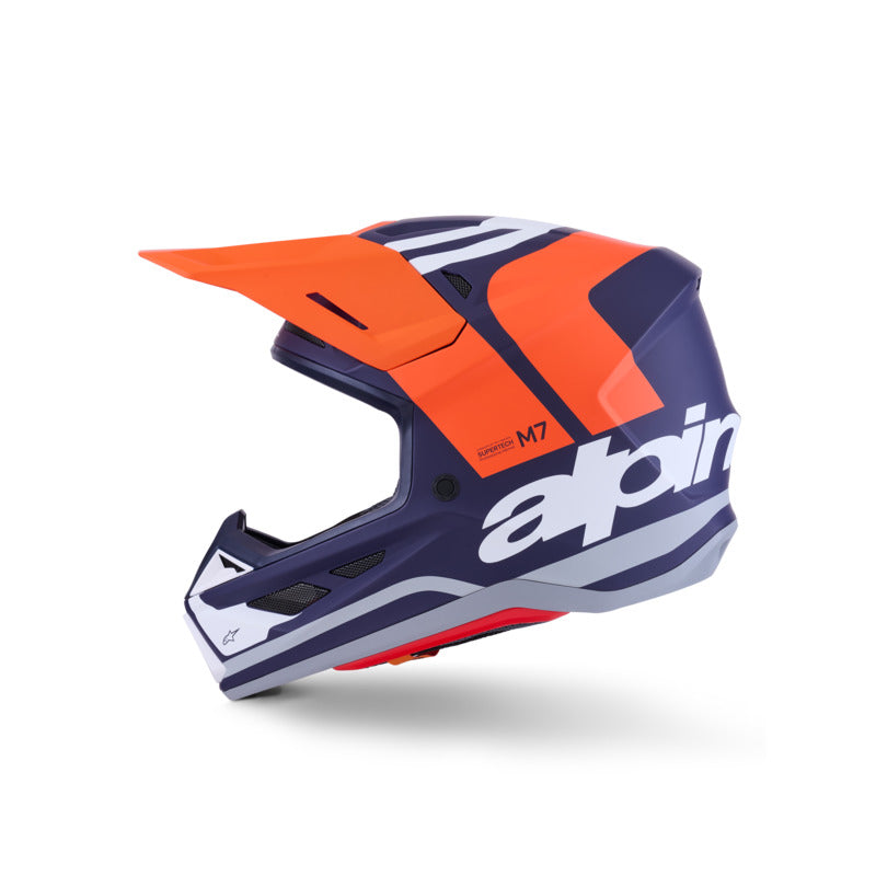 Alpinestars SM7 Core ECE06 Helmet - Orange/Blue Matt - View 4 | Everest Motorcycles