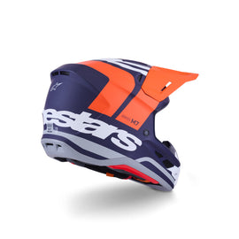 Alpinestars SM7 Core ECE06 Helmet - Orange/Blue Matt - View 2 | Everest Motorcycles