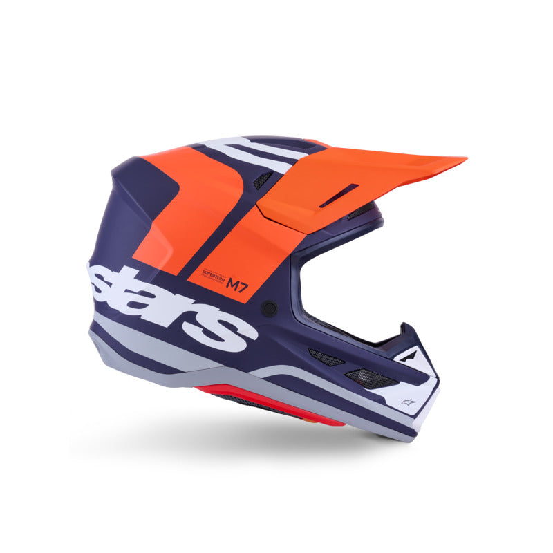 Alpinestars SM7 Core ECE06 Helmet - Orange/Blue Matt - View 5 | Everest Motorcycles