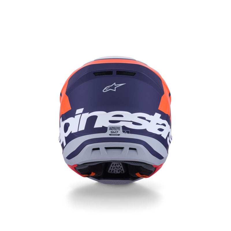 Alpinestars SM7 Core ECE06 Helmet - Orange/Blue Matt - View 6 | Everest Motorcycles