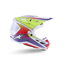 Load image into Gallery viewer, Alpinestars SM7 Fuse ECE06 Helmet - White/Fluro-Yellow/Purple/Glossy - View 5 | Everest Motorcycles