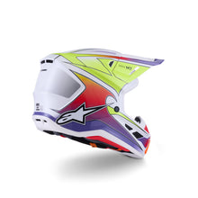 Load image into Gallery viewer, Alpinestars SM7 Fuse ECE06 Helmet - White/Fluro-Yellow/Purple/Glossy - View 2 | Everest Motorcycles