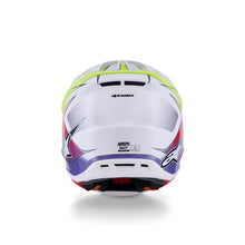 Load image into Gallery viewer, Alpinestars SM7 Fuse ECE06 Helmet - White/Fluro-Yellow/Purple/Glossy - View 6 | Everest Motorcycles