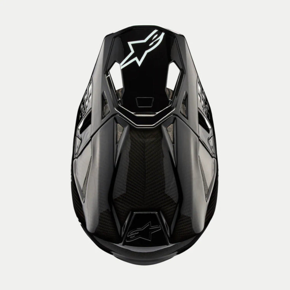 Alpinestars SM10 ECE 22.06 One Size Helmet Solid Visor – Black Gloss Carbon