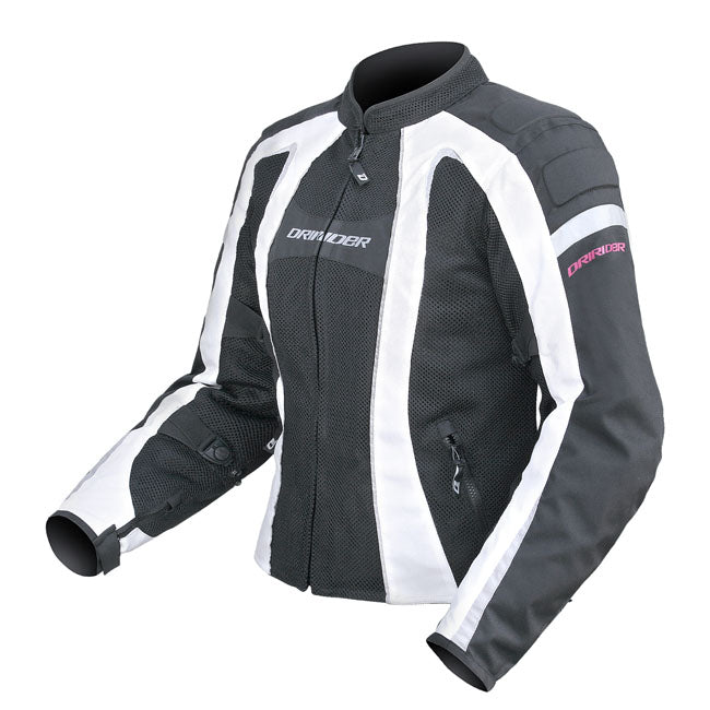 Dririder Airstream Ladies Jacket - Black/White - MotoHeaven