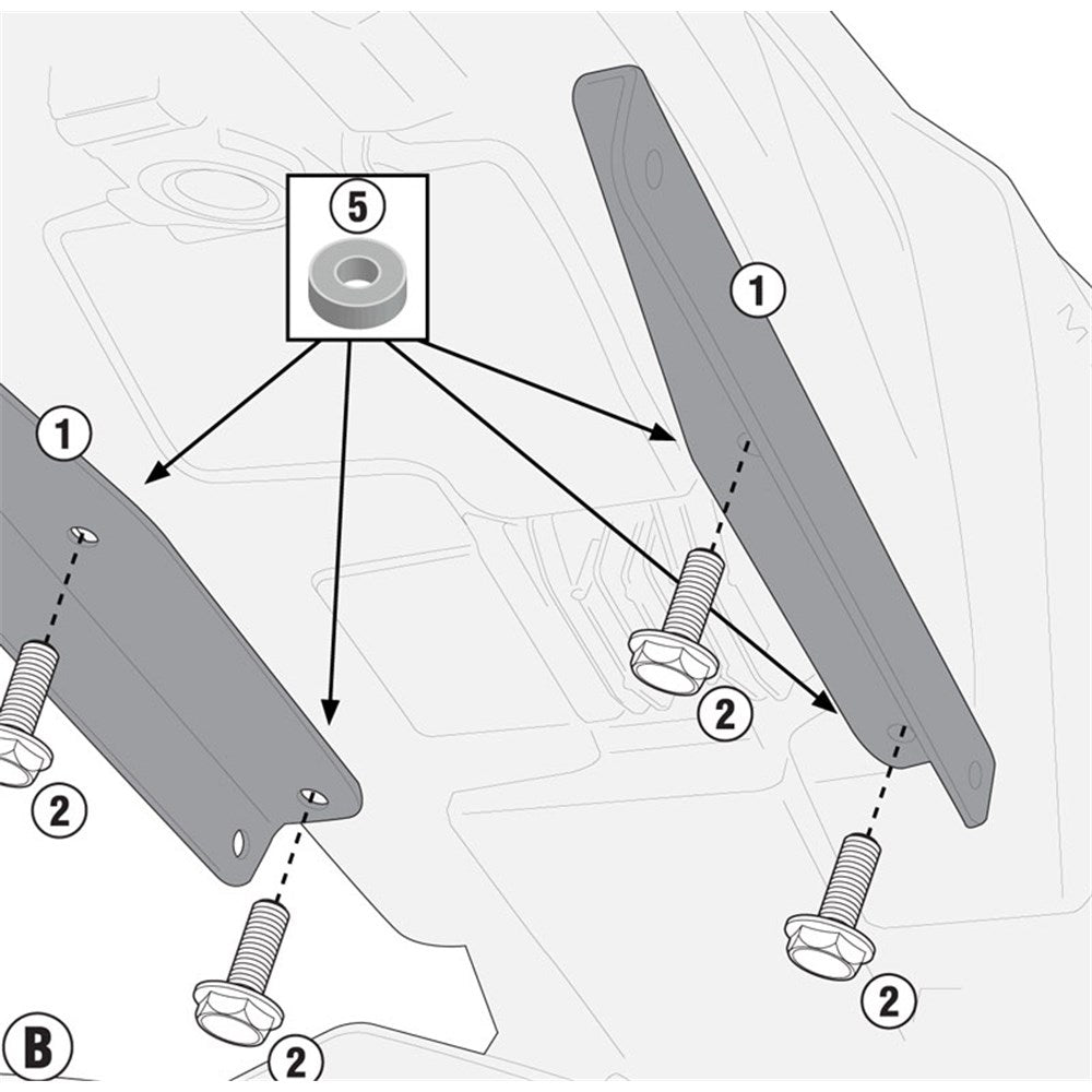 Givi 2115KIT Rear Rack Hardware Kit for Yamaha MT-09 13-16/XSR 900 16 ...