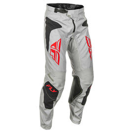 Fly Racing 2025 Kinetic MX Sym Pants -  Light Grey/ Red/ Black