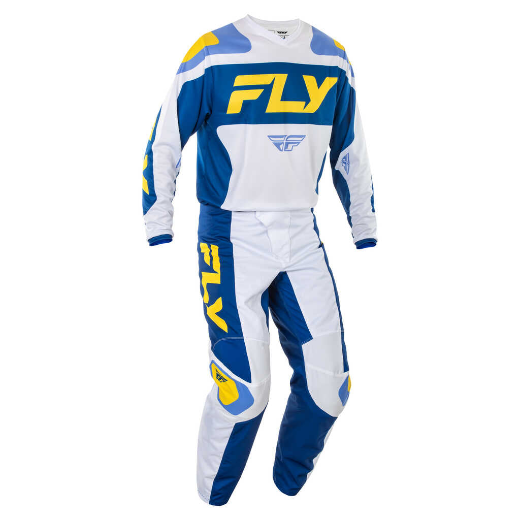 Fly Racing Legacy 2025 F-16 MX Jersey - White/ Dark Blue/ Yellow