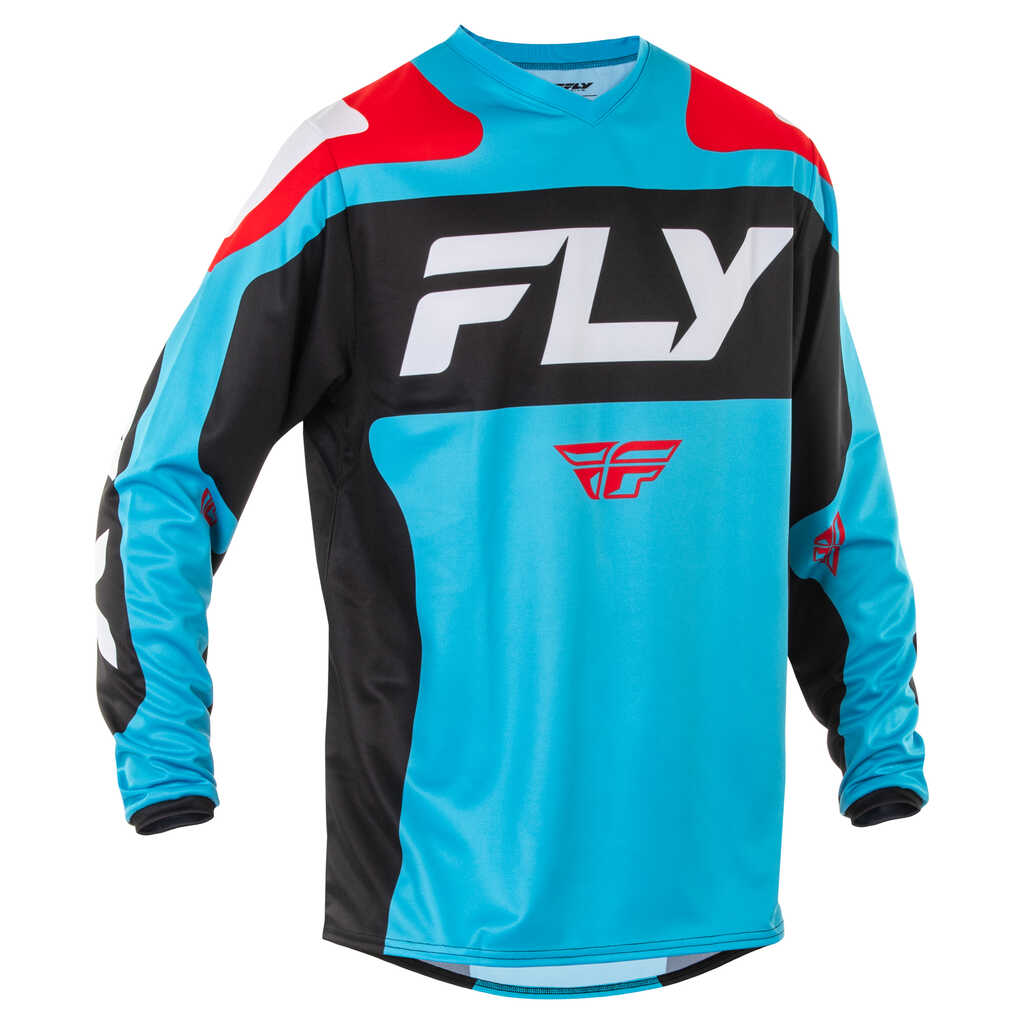 Fly Racing Legacy 2025 F-16 MX Jersey - Cyan Blue/ Black/ White