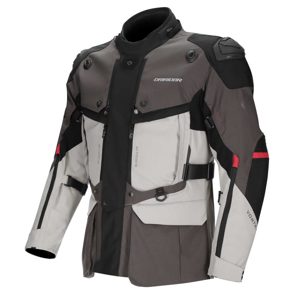 Dririder Vortex Adventure 3 All Season Jacket - Grey/Light Grey/Black - View 2 | Everest Motorcycles