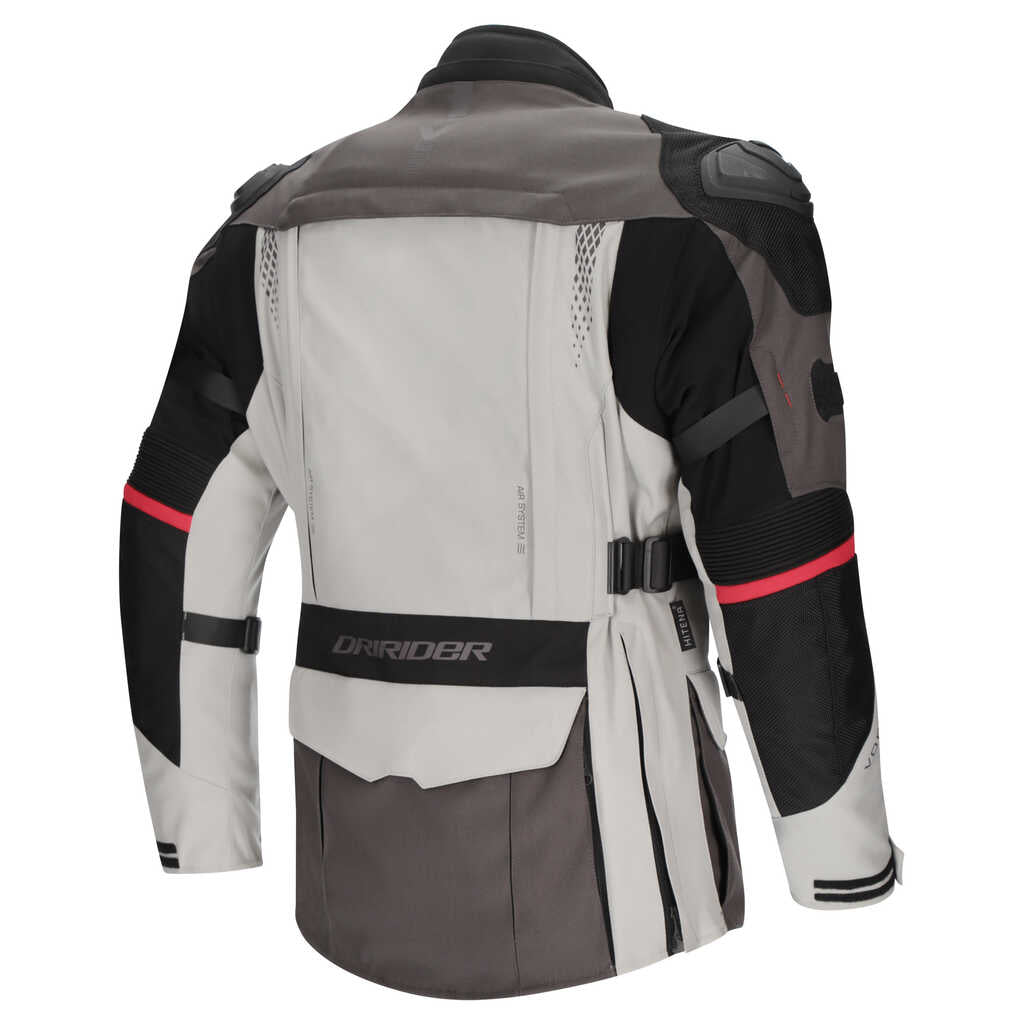 Dririder Vortex Adventure 3 All Season Jacket - Grey/Light Grey/Black - View 4 | Everest Motorcycles