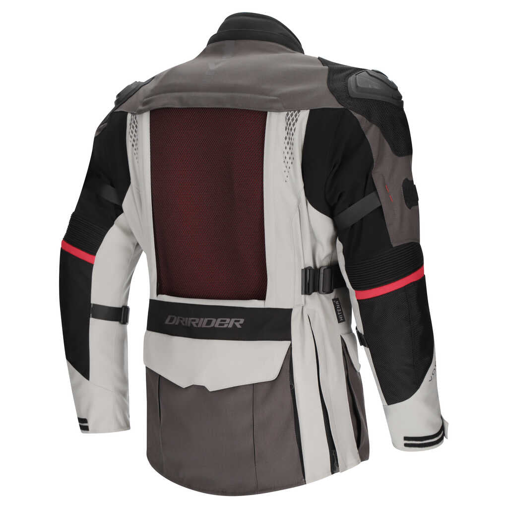 Dririder Vortex Adventure 3 All Season Jacket - Grey/Light Grey/Black - View 5 | Everest Motorcycles
