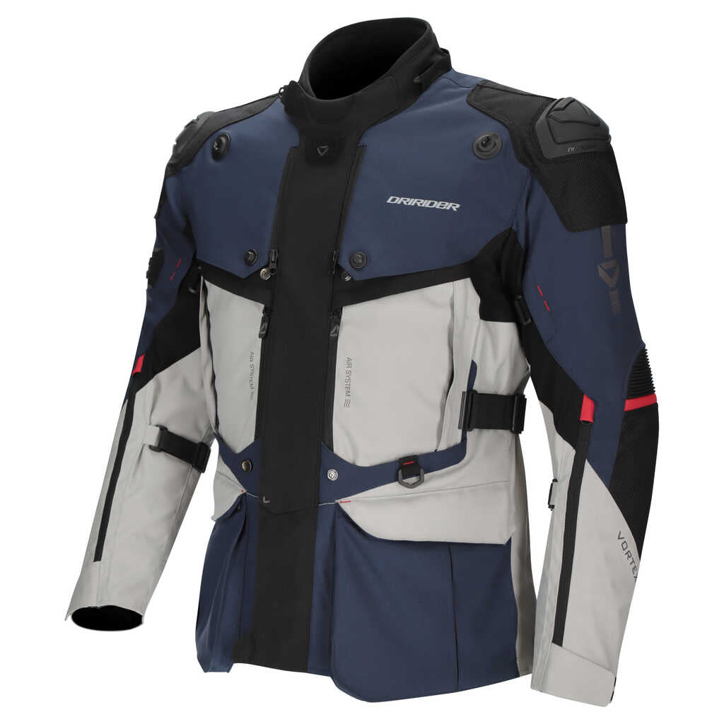Dririder Vortex Adventure 3 All Season Jacket - Blue/Light Grey/Black - MotoHeaven
