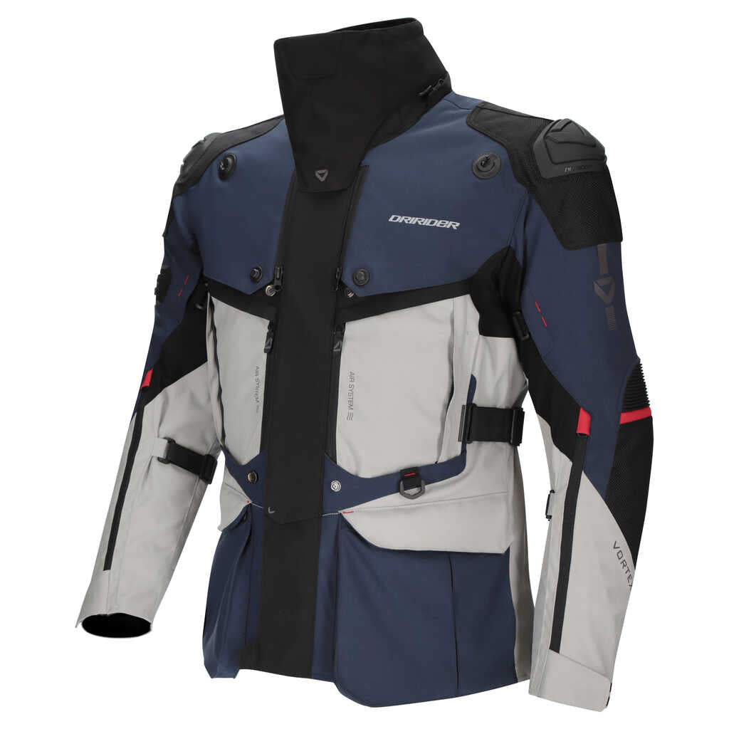 Dririder Vortex Adventure 3 All Season Jacket - Blue/Light Grey/Black - MotoHeaven