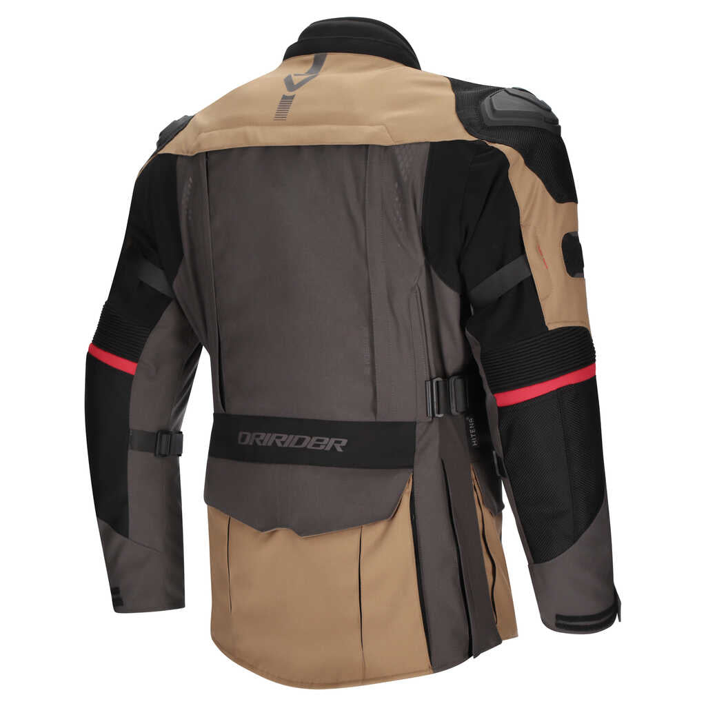 Dririder Vortex Adventure 3 All Season Jacket - Dark Grey/Brown/Black - View 4 | Everest Motorcycles