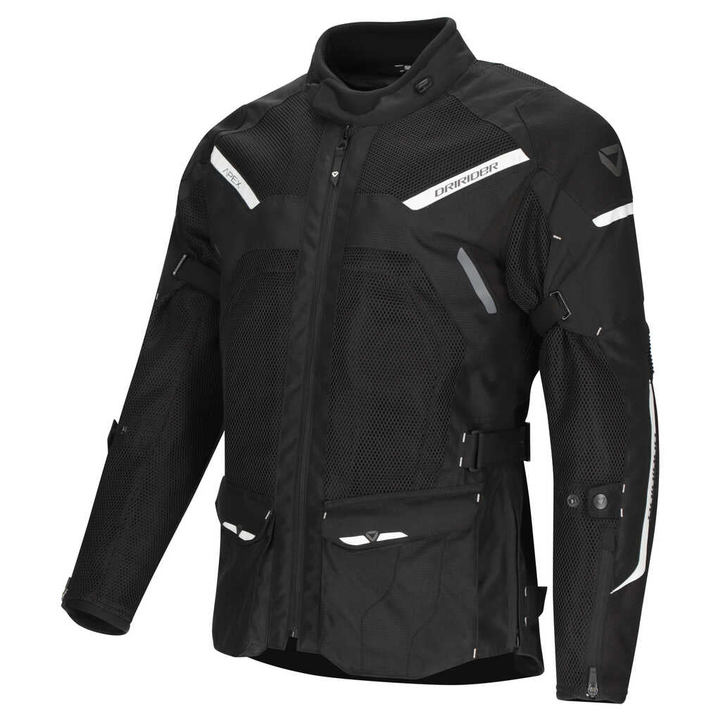 Dririder Apex 6 Airflow Jacket - Black/White - View 1 | Everest Motorcycles