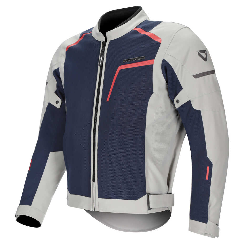 Dririder Air-Ride 6 Ladies' Jacket - Light Grey/Navy Red - View 1 | Everest Motorcycles