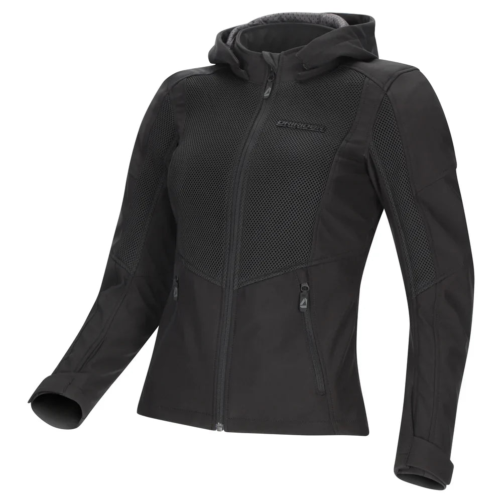 Dririder BLVD II Air Soft Shell Casual Ladies Hoody - Black