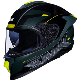 SMK Titan Firefly (MA284) Helmet - Matt Black Green Yellow