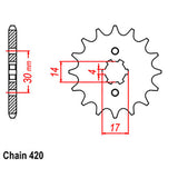 FRONT SPROCKET - STEEL  16T 420P GROM