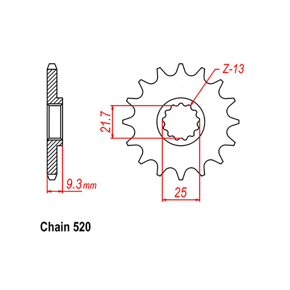 FRONT SPROCKET - STEEL  13T 520P