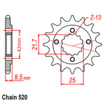 FRONT SPROCKET - STEEL  13T 520P D/D