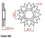 FRONT SPROCKET - STEEL  13T 520P