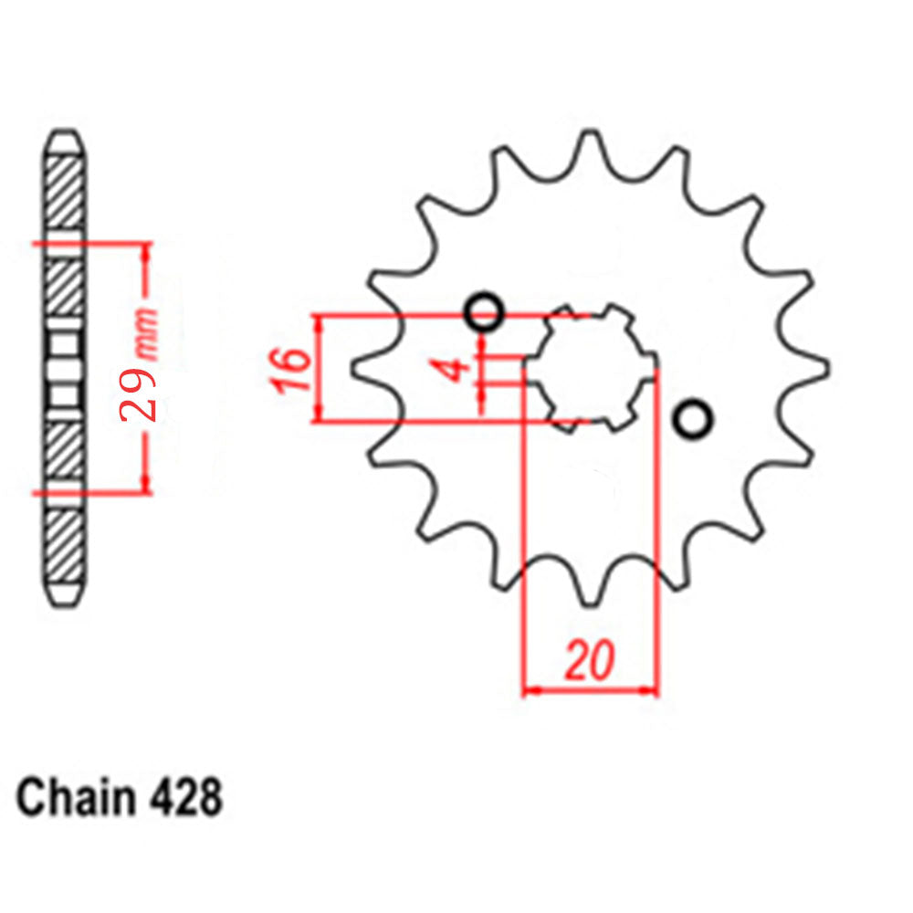 FRONT SPROCKET - STEEL  12T 428P (NOT D/D)