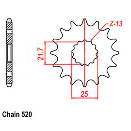FRONT SPROCKET - STEEL  12T 520P (NOT D/D)