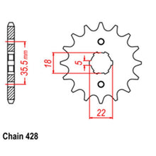 Load image into Gallery viewer, FRONT SPROCKET - STEEL  14T 428P