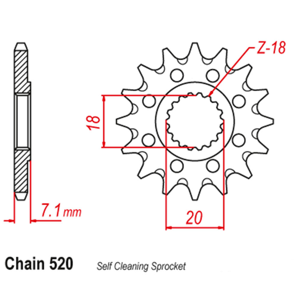 FRONT SPROCKET - STEEL  12T 520P