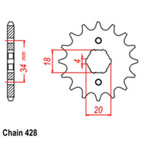 Load image into Gallery viewer, FRONT SPROCKET - STEEL  15T 428P