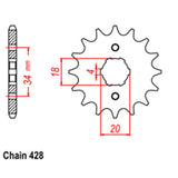 FRONT-SPROCKET---STEEL-15T-428P