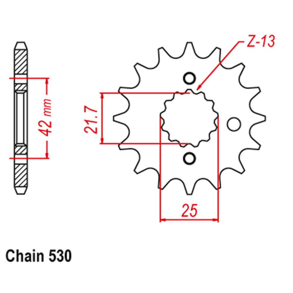 FRONT SPROCKET - STEEL W/-RUBBER CUSH 18T 530P