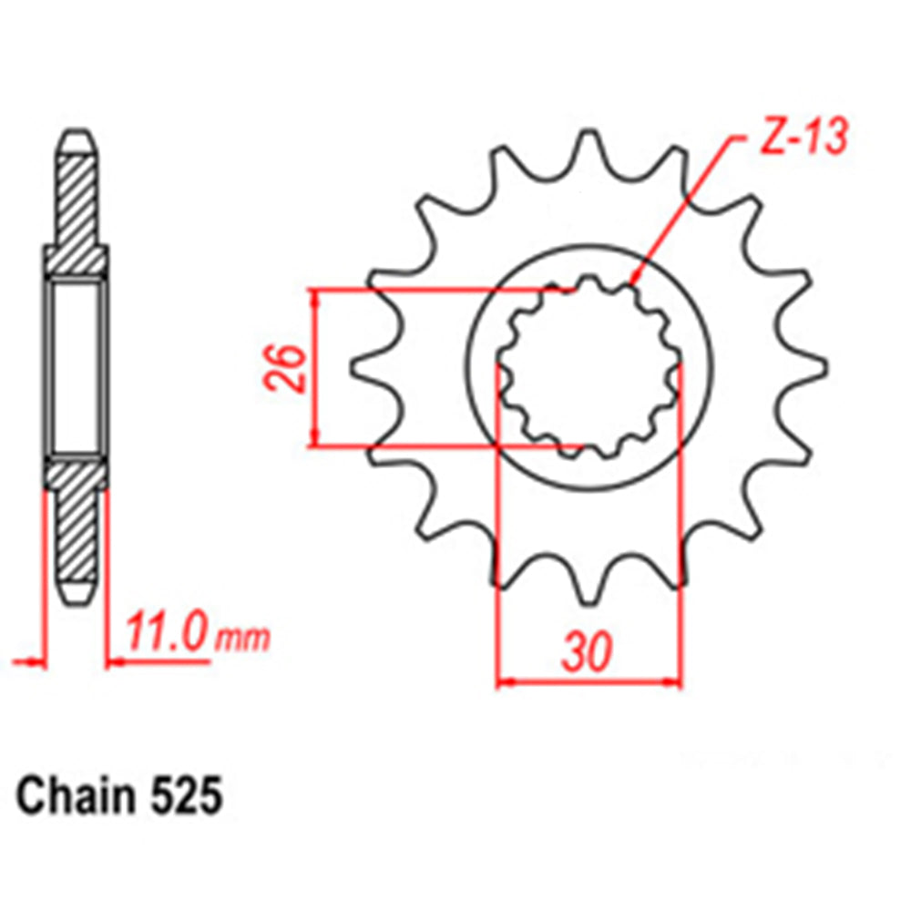 FRONT SPROCKET - STEEL  14T 525P