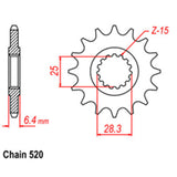 FRONT SPROCKET - STEEL  13T 520P