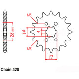 FRONT SPROCKET - STEEL  13T 428P