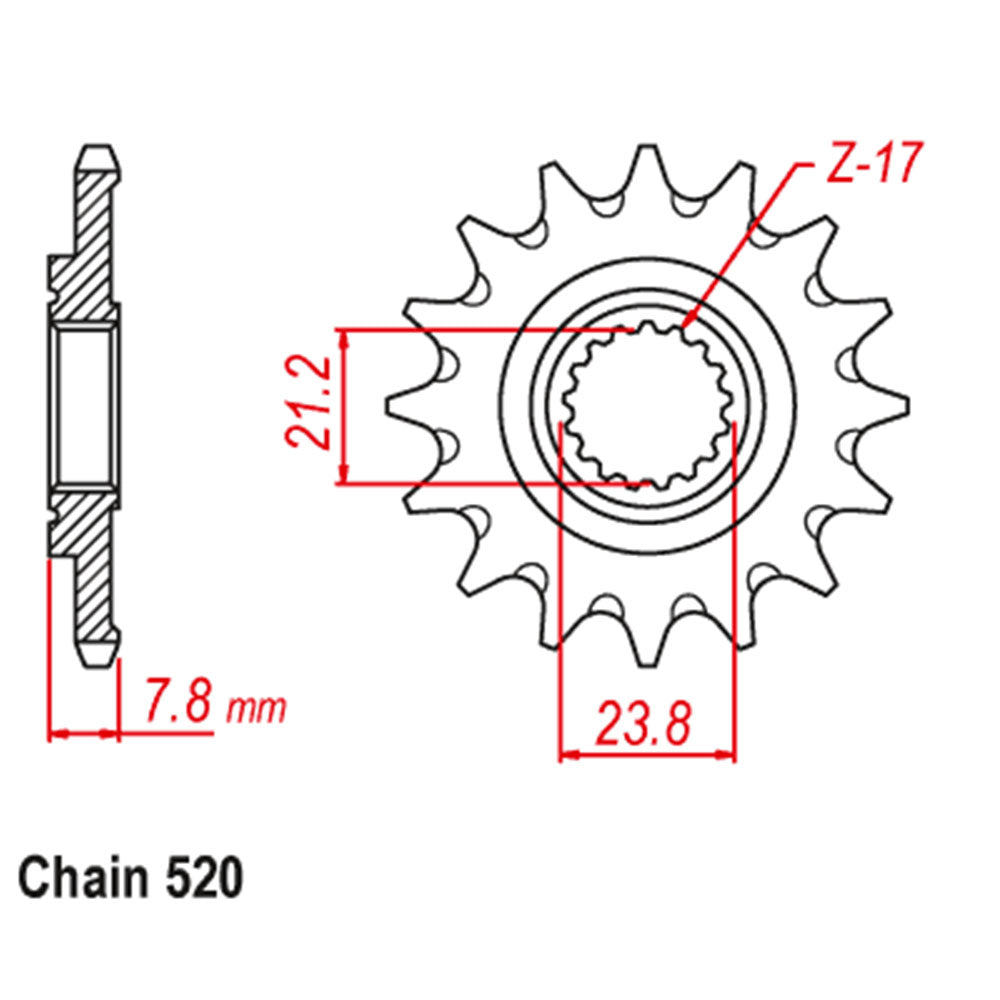 FRONT SPROCKET - STEEL 13T #520