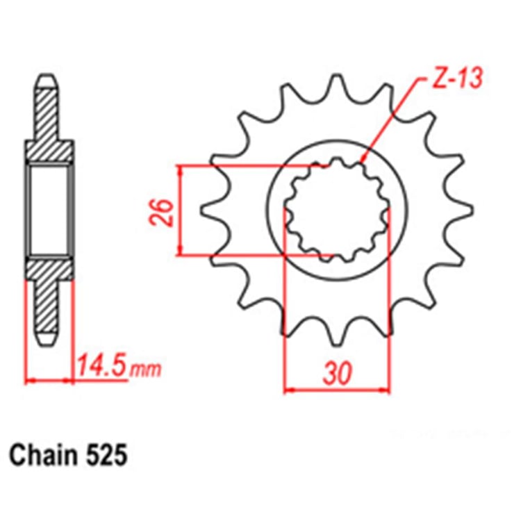 FRONT SPROCKET - STEEL  15T 525P