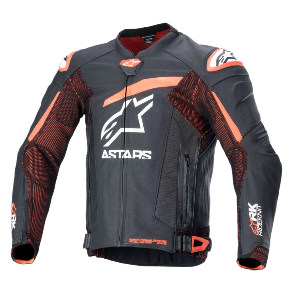 Alpinestars Gp Plus R V4 Rideknit Leather Jacket - Black Red Fluro White