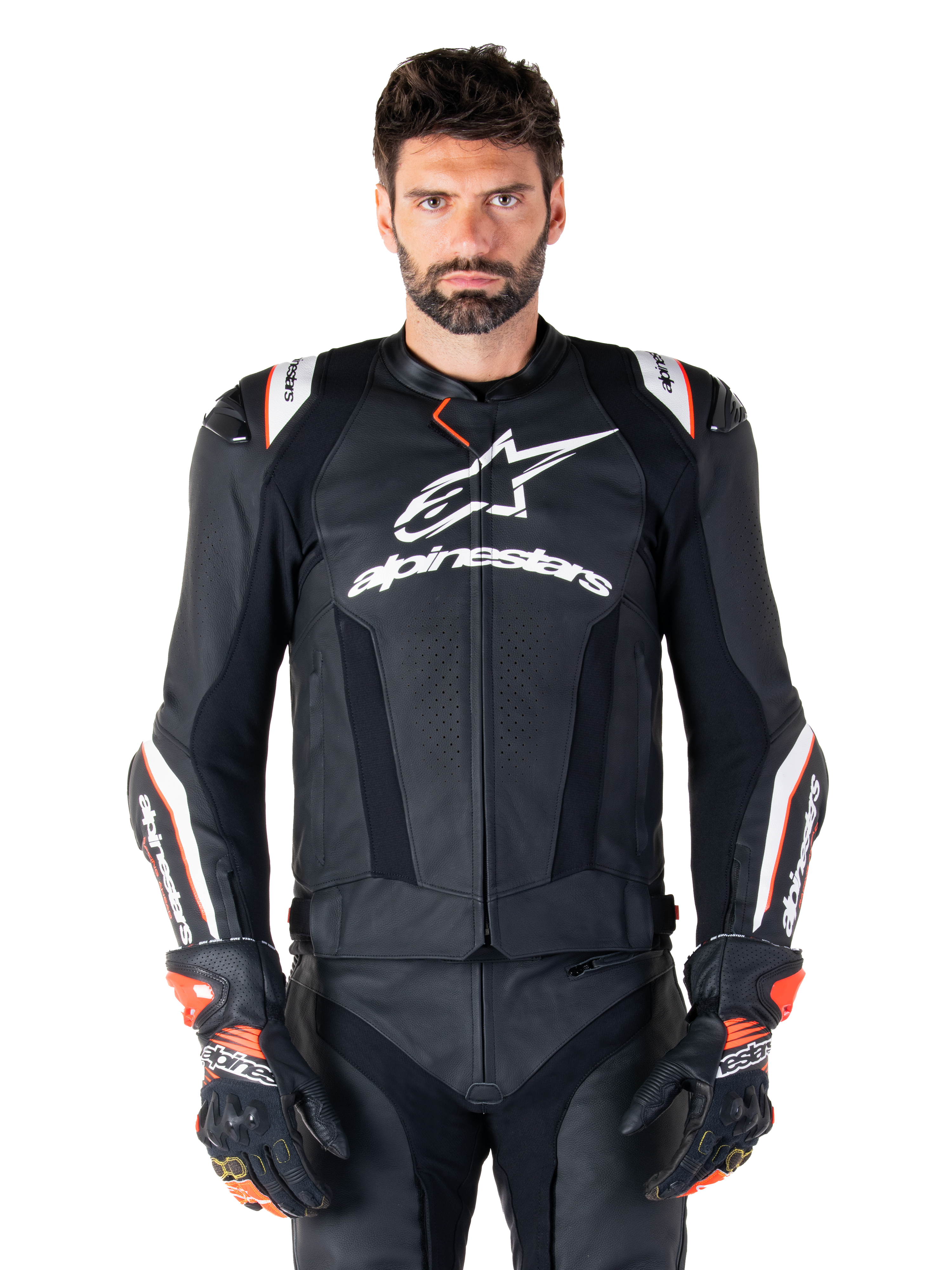 Alpinestars Missile V3 Ignition Leather Jacket - Black/White