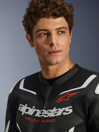 Alpinestars GP Force V2 Airflow Leather Jacket - Black / White