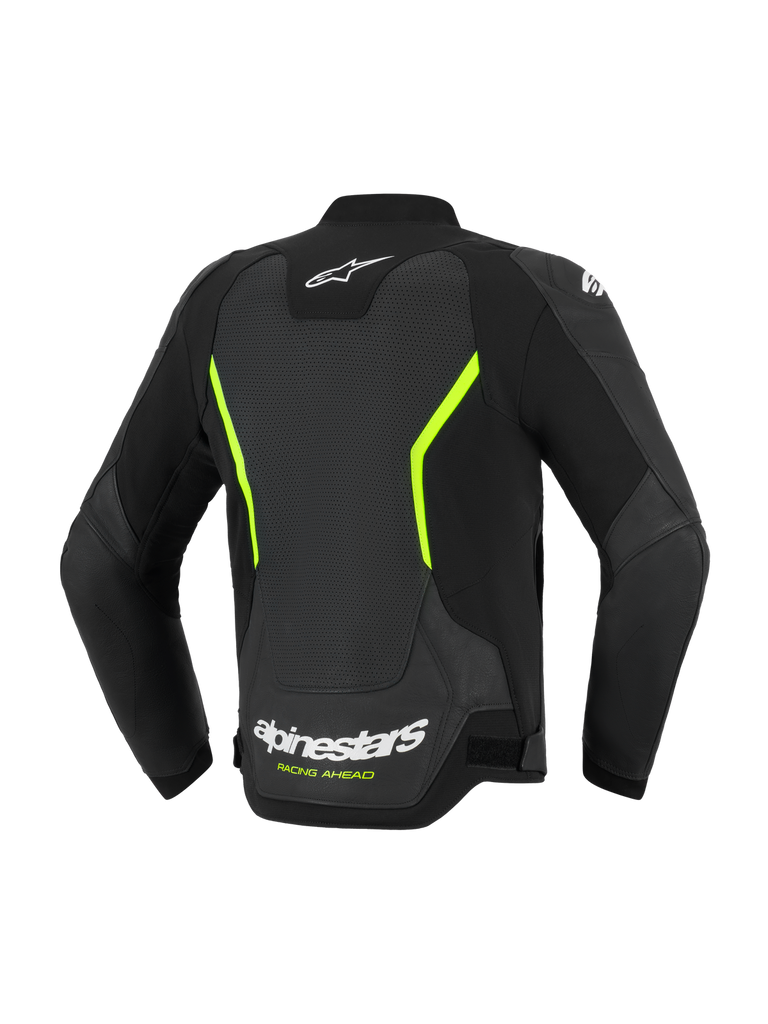 Alpinestars GP Force V2 Airflow Leather Jacket - Black / Fluro Yellow